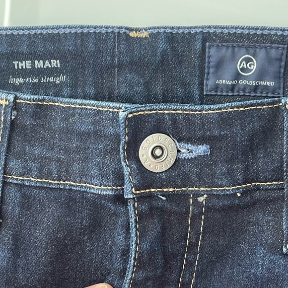 Ag Adriano Goldschmied The Mari High Rise Straight Jean 28 Dark Indigo - Picture 7 of 9